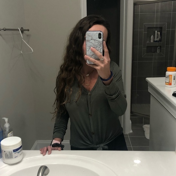 Green knot tie sweater - Picture 4 of 4